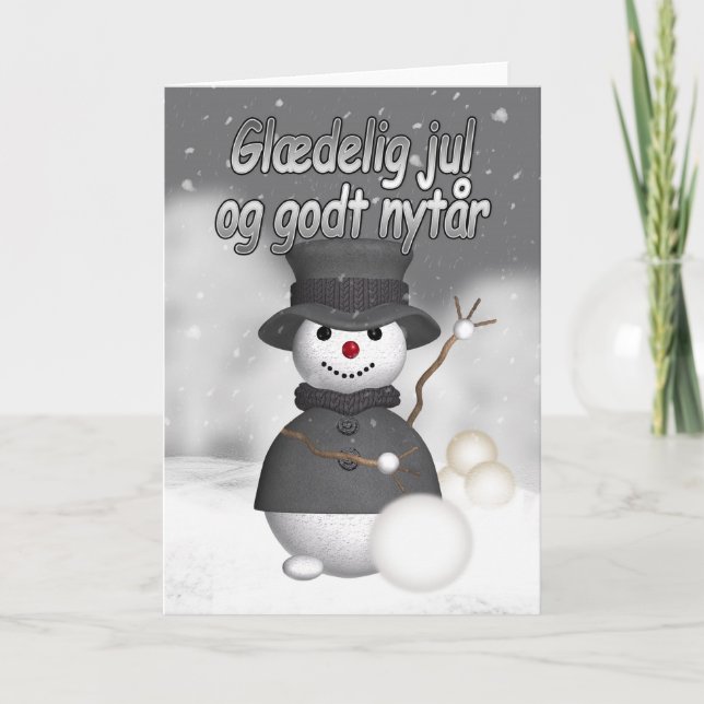Tarjeta de navidades daneses con moderna y elegant (Anverso)