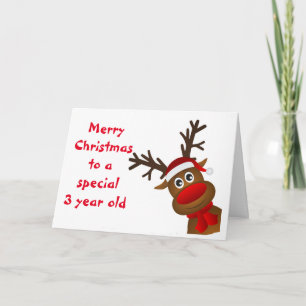 TARJETA DE NAVIDADES DE "2 AÑOS" CON SANTA/CAROLER