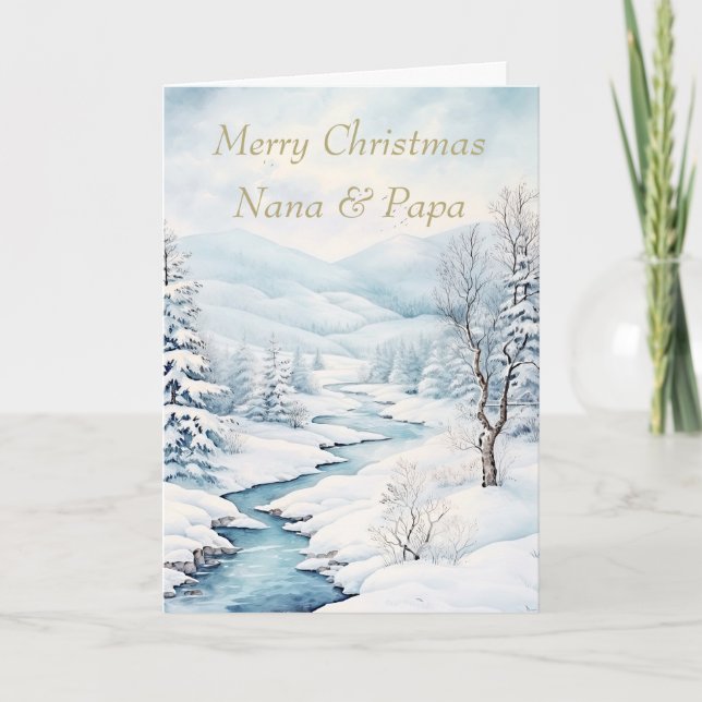 Tarjeta de Navidades de abuelo para paisajes cubie (Anverso)