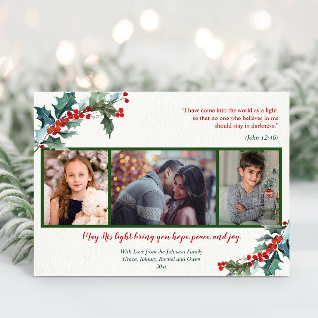 Tarjeta de Navidades de acuarela de bayas y bayas  (Subido por el creador)