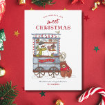 Tarjeta de Navidades de acuarela de cartón dulce d<br><div class="desc">Presentamos nuestra tarjeta plana de vacaciones "Ten a ti mismo un Navidad muy dulce", donde la magia de invierno se encuentra con el capricho festivo. Este encantador diseño cuenta con un animado muñeco de nieve, Frosty, que ofrece deliciosos dulces de vacaciones en su carrito de caramelos. Una ardilla lúdica encaramada...</div>