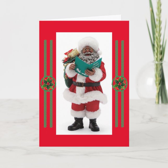 Tarjeta de Navidades de African American Santa Lea (Anverso)