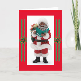 Tarjeta de Navidades de African American Santa Lea
