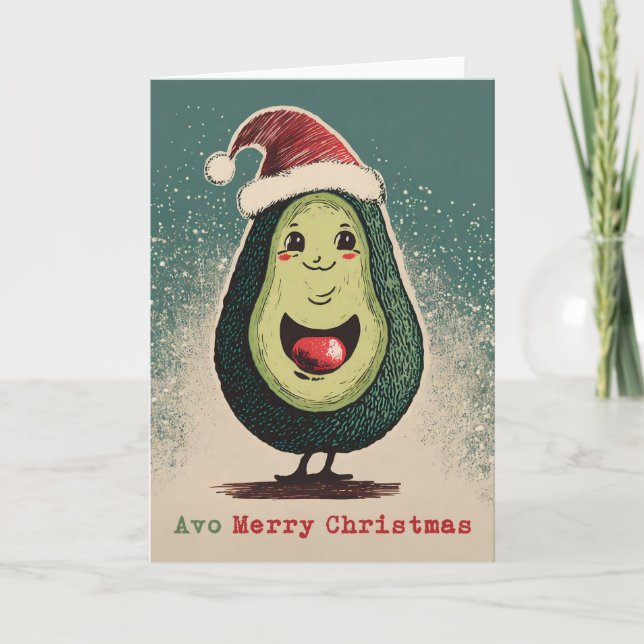 Tarjeta de Navidades de aguacate (Anverso)