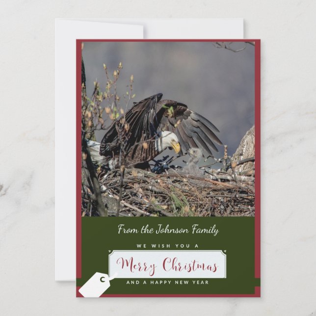 Tarjeta de Navidades de águila calva (Anverso)