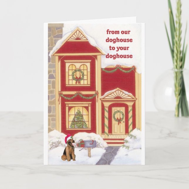 Tarjeta de Navidades de Airedale terrier (Anverso)