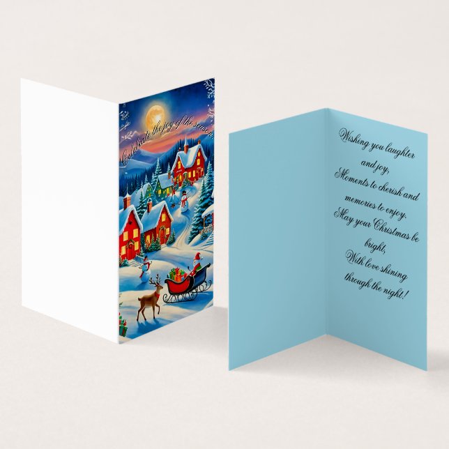 Tarjeta de Navidades de aldea de navidades (Interior y exterior)