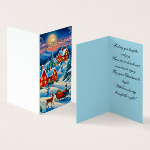 Tarjeta de Navidades de aldea de navidades
