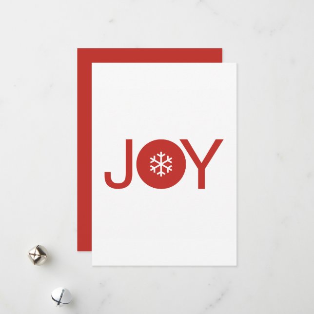 Tarjeta de Navidades de Alegría de Navidades Rojos (Anverso/Reverso In Situ)