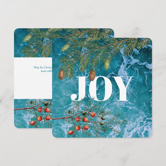 Tarjeta de Navidades de Alegría de Verano Ocean Be (Anverso / Reverso)