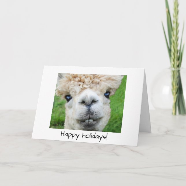 Tarjeta de Navidades de Alpaca (Anverso)