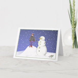 Tarjeta de Navidades de Amigos de la Nieve (niño c