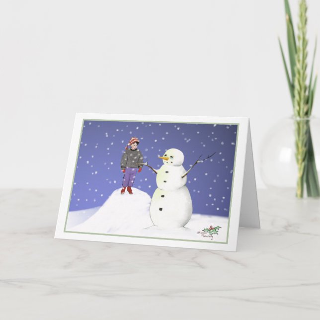 Tarjeta de Navidades de Amigos de la Nieve (niño c (Anverso)