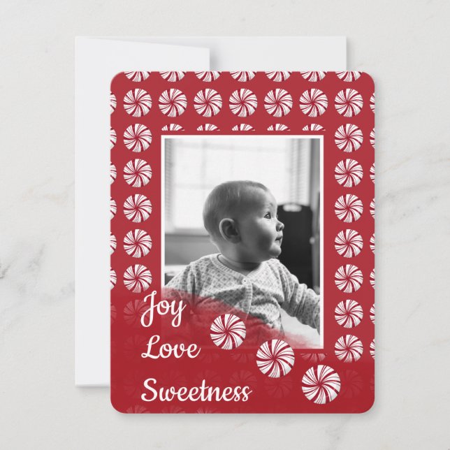 Tarjeta de Navidades de amor y dulzura de alegría (Anverso)