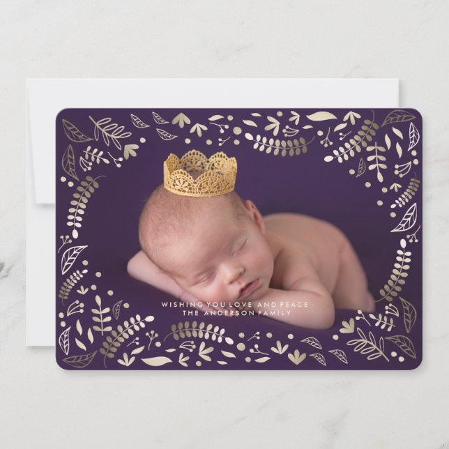 Tarjeta de Navidades de AMOR Y PAZ BERRIES WREATH (Anverso)