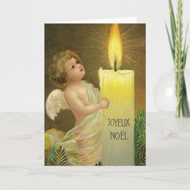 Tarjeta de Navidades de Ángel Joyeux Noel de Franc (Anverso)