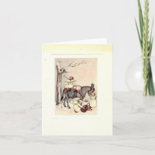 Tarjeta de Navidades de ángeles de época