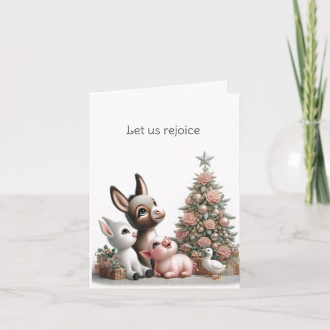 Tarjeta de Navidades de animales de granja espirit (Anverso)