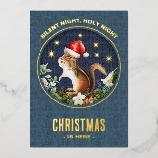 Tarjeta de Navidades de animales de Woodland de ar