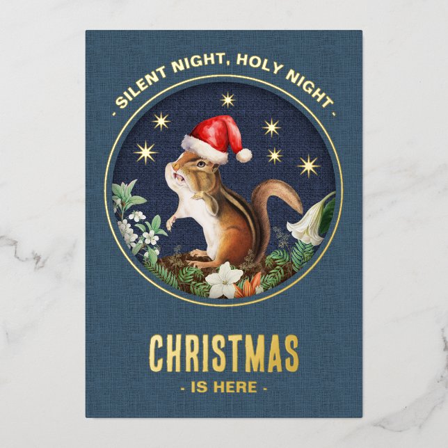 Tarjeta de Navidades de animales de Woodland de ar (Anverso)
