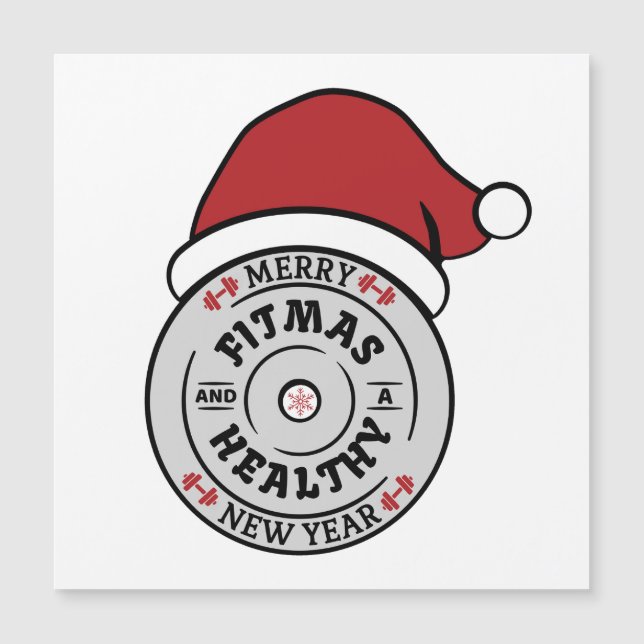 Tarjeta de Navidades de Año Nuevo Merry Fitmas y H (Anverso)