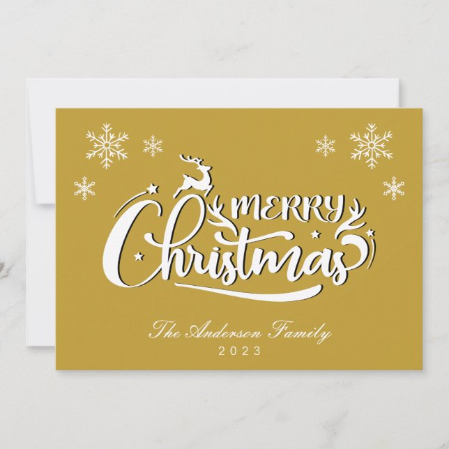 Tarjeta De Navidades De Año Y Nombre De Familia Do (Anverso)