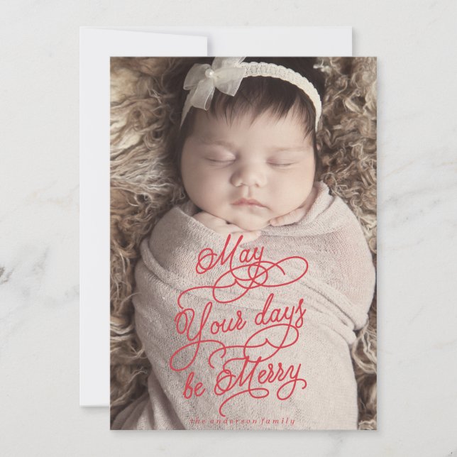 Tarjeta de Navidades de anuncio de nacimiento (Anverso)