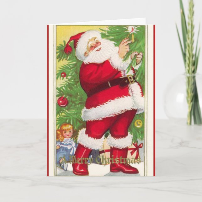 Tarjeta de Navidades de árbol de alumbrado de Sant (Anverso)