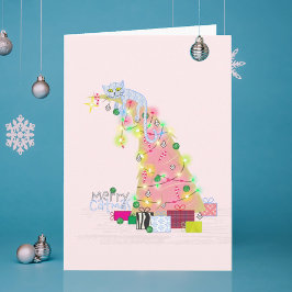 Tarjeta de Navidades de árbol de catmus
