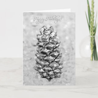 Tarjeta de Navidades de árbol de cono de pino plat