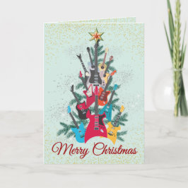 Tarjeta de Navidades de árbol de guitarra