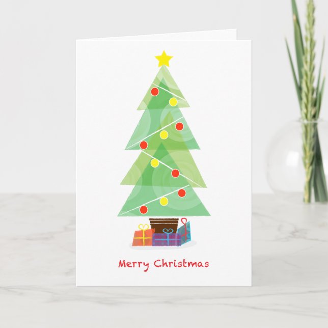 Tarjeta de navidades de árbol de Navidad (Anverso)