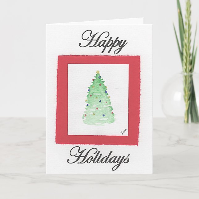 Tarjeta de Navidades de árbol de Navidad (Anverso)