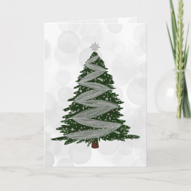 Tarjeta de Navidades de árbol de Navidad (Anverso)