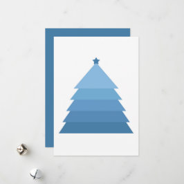Tarjeta de Navidades de árbol de navidad azul mini