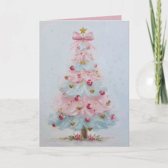 Tarjeta de Navidades de árbol de navidad de color  (Anverso)