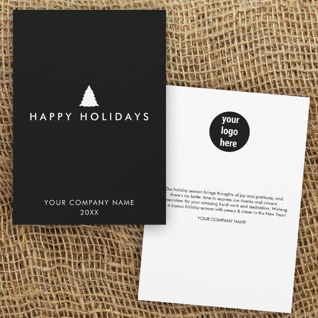 Tarjeta de Navidades de árbol de navidad empresari (Modern Business Corporate Xmas Tree Christmas Card)