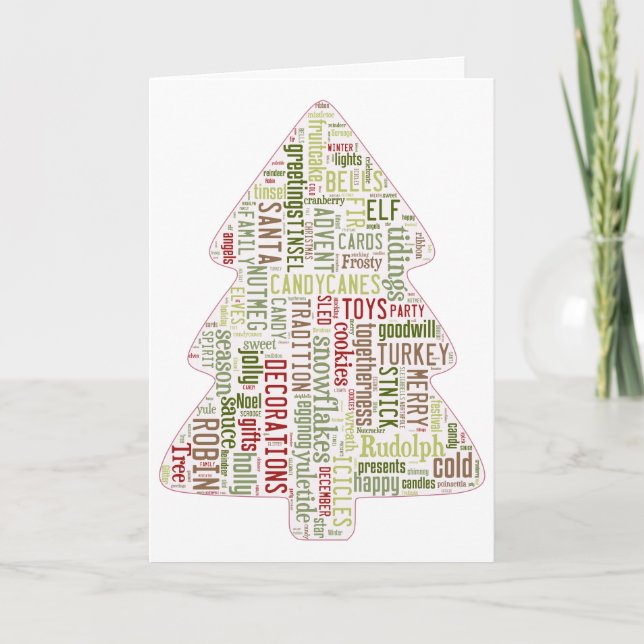 Tarjeta de Navidades de árbol de Navidad moderna (Anverso)