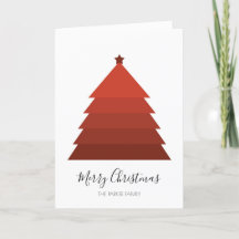 Tarjeta de Navidades de árbol de navidad rojo