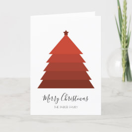 Tarjeta de Navidades de árbol de navidad rojo