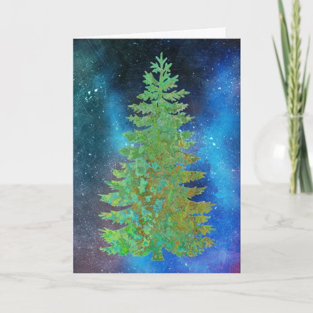 Tarjeta de Navidades de árbol de pino (Anverso)