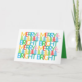 Tarjeta de Navidades de árboles coloridos