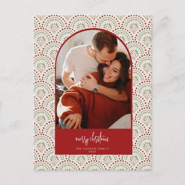 Tarjeta de Navidades de arco moderno (Anverso)