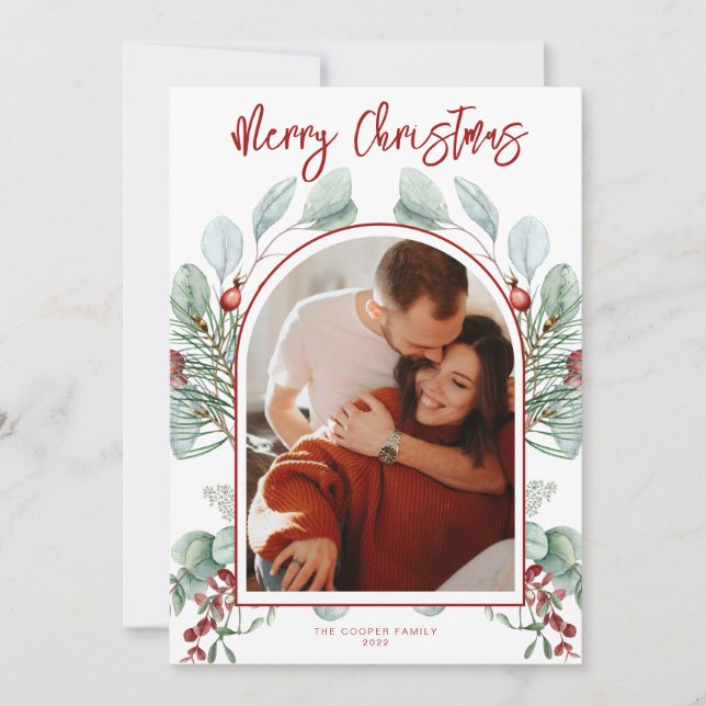 Tarjeta de Navidades de arco moderno (Anverso)