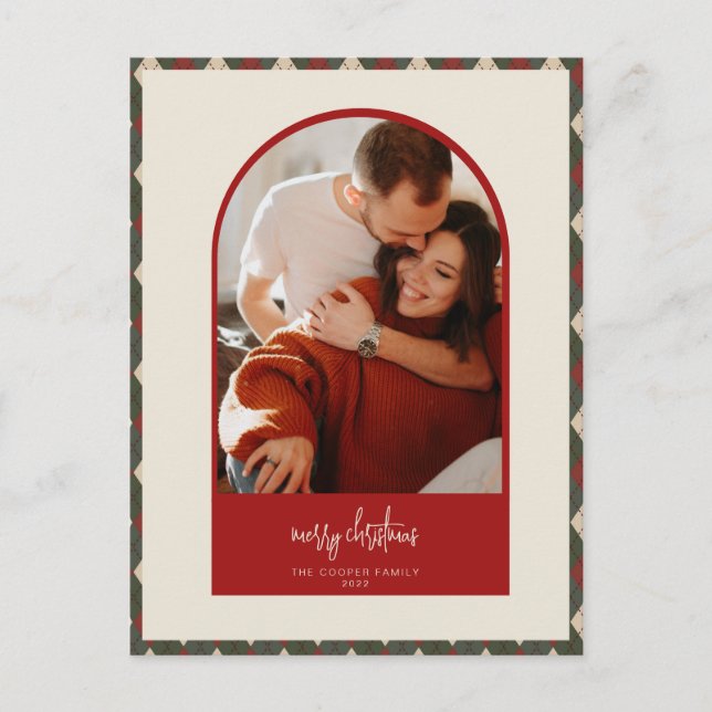 Tarjeta de Navidades de arco moderno (Anverso)