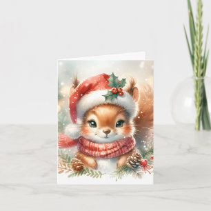 Tarjeta de Navidades de ardilla Cuta - Vacaciones 