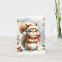 Tarjeta de Navidades de ardilla Cuta - Vacaciones