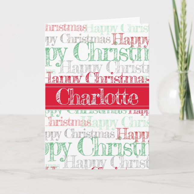 Tarjeta de navidades de arte/artesanía personaliza (Anverso)