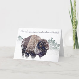 Tarjeta de Navidades de arte Bison American