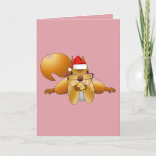 TARJETA DE NAVIDADES DE ARTE CUTE SQUIRREL